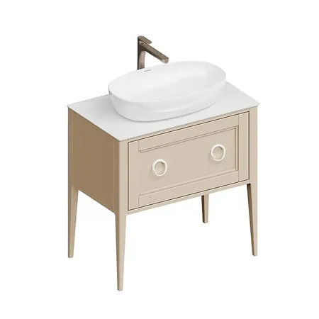 Kerama Marazzi Plaza Classic Тумба напольная 80см, 1+1 ящик, цвет: капучино матовый