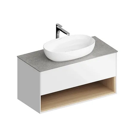 Kerama Marazzi PLAZA Modern Тумба подвесная 100x48см, 1 ящик, цвет: белый