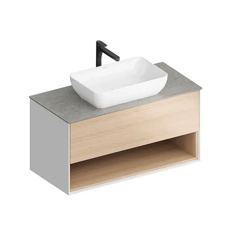 Kerama Marazzi PLAZA Modern Тумба подвесная 100x48см, 1 ящик, цвет: дуб виченце