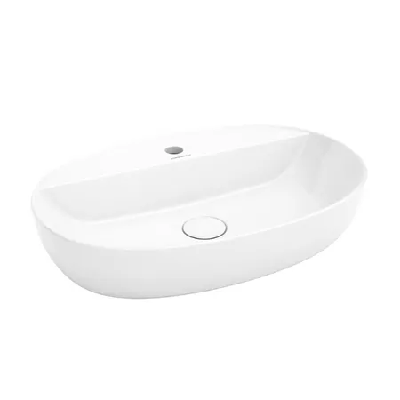 Kerama Marazzi Plaza Раковина накладная, 60х37см., с 1 отв., цвет: белый глянцевая