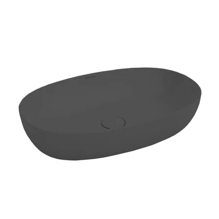 Kerama Marazzi Plaza Раковина накладная, 60х37см., с 1 отв., цвет: черный матовый