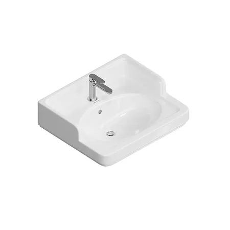 Kerama Marazzi Pompei Раковина 60х50х26.5см., подвесная, мебельная, 1 отв., с переливом, цвет: белый глянцевый