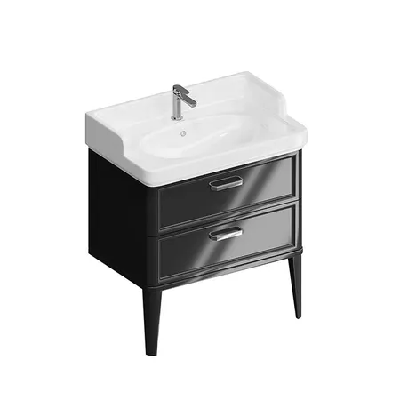 Kerama Marazzi Pompei Тумба подвесная 80см, с 2 ящиками, цвет: черный глянцевый