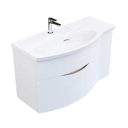 Kerama Marazzi Riva Тумба подвесная 100см, левая, с раковиной, цвет: белый матовый
