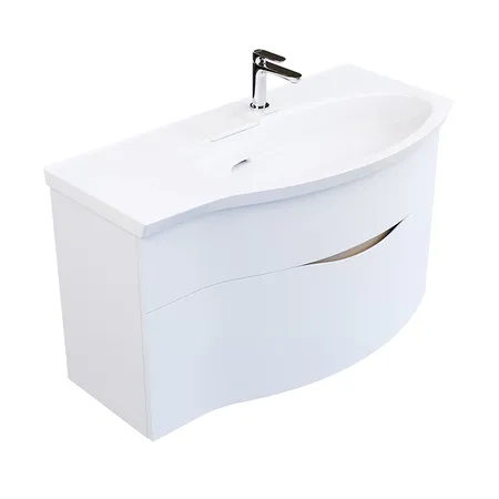 Kerama Marazzi Riva Тумба подвесная 100см, правая, с раковиной, цвет: белый матовый