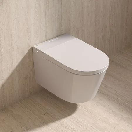 Kerama Marazzi ТекВейв Умный унитаз 38x59см, подвесной, торнадо, с дистанционным управлением, цвет: белый глянцевый