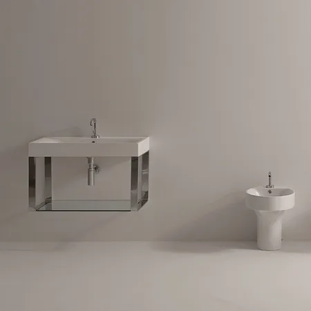 Kerasan Cento Раковина 80х45 см, 1 отв., подвесная, цвет: белый