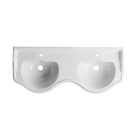 Kerasan Retro Раковина двойная 120 см, с 1 отв., с переливом, цвет: белый