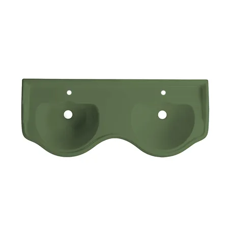 Kerasan Retro Раковина двойная 120 см, с 1 отв., с переливом, цвет: verde matt