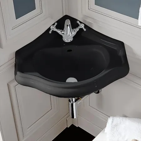 Kerasan Retro Раковина 40х40х56 см, 1 отв., цвет: черный