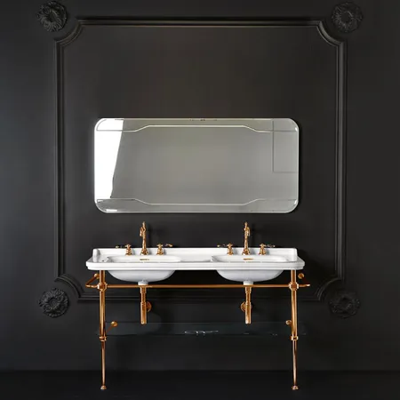 Kerasan Waldorf Консоль с раковиной 150х55см, напольная, на 1 отв, цвета консоли: oro (золото).