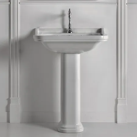 Kerasan Waldorf Раковина 80х55 см, 1 отв., с пьедесталом, керамическая, цвет: белый/хром