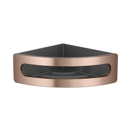 Keuco Elegance Полочка для душа, подвесная, угловая, цвет: brushed red gold/anthracite