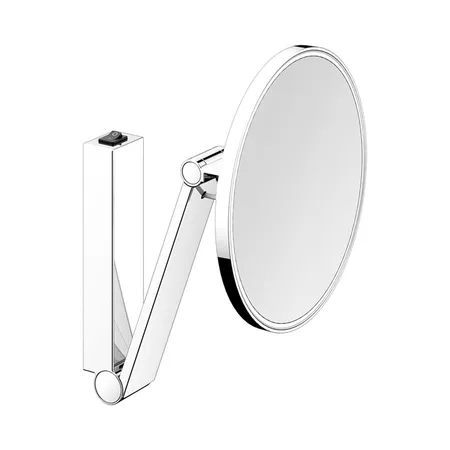 Keuco iLook_move Косметическое зеркало, подвесное, с подсветкой, с рычажным выкл., D=21.2см., IP 24, 3ой рычаг, увеличение x5 6500 К цвет: хром