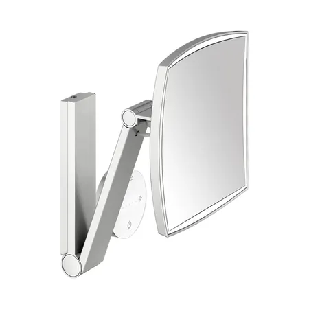 Keuco iLook_move Косметическое зеркало, подвесное, с подсветкой, квадратный скрытое подкл., 20x20см, IP 24, 3ой рычаг, увеличение x5 цвет: хром