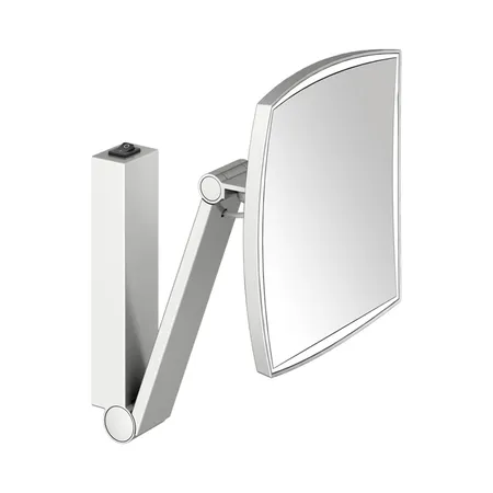 Keuco iLook_move Косметическое зеркало, подвесное, с подсветкой, квадратный с рычажным выкл., 20x20см, IP 24, 3ой рычаг, увеличение x5 цвет: хром