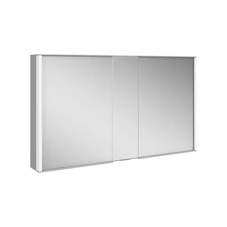 Keuco Royal Match Зеркальный шкаф, 120x70x16см 2-дв. из двустор. зеркала, фикс.центр, корпус: алюминий серебристый задняя С цвет: алюминий анодир.