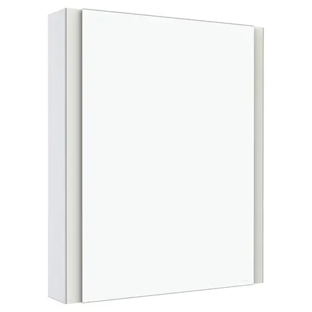 Keuco Somaris Зеркальный шкаф, 60x71x12.8см., 1-дверный-двустор. зеркало, IP 44 c плавным закр. дверцы, корпус: алюминий серебристый цвет: