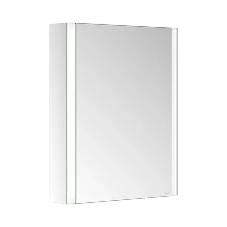 Keuco Somaris Зеркальный шкаф, 60x71x12.8см 1дверный-двустор. зеркало, P 44 c плавным закр. дверцы, корпус: алюминий серебристый
