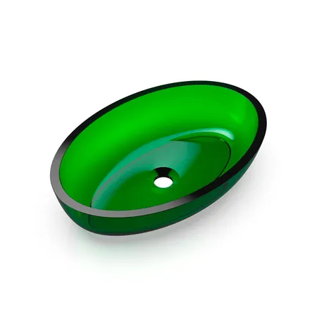 Knief Oval Shape Раковина накладная 55x37x13см., без отв., из полимерного материала, цвет: Malachit # 090