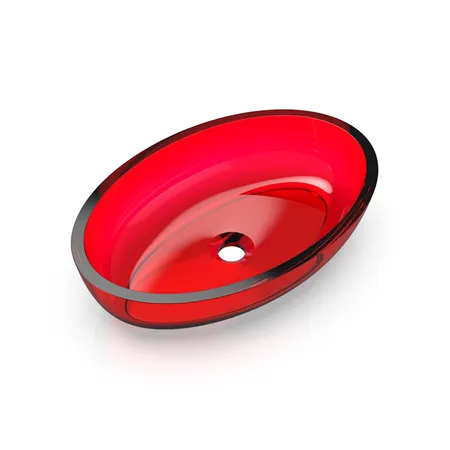 Knief Oval Shape Раковина накладная 55x37x13см., без отв., из полимерного материала, цвет: Rubin # 040