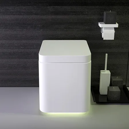 KNIEF Shine Унитаз напольный БЕЗОБОДКОВЫЙ 58х39х41 см, с сиденьем белым микролифт , цвет: белый матовый