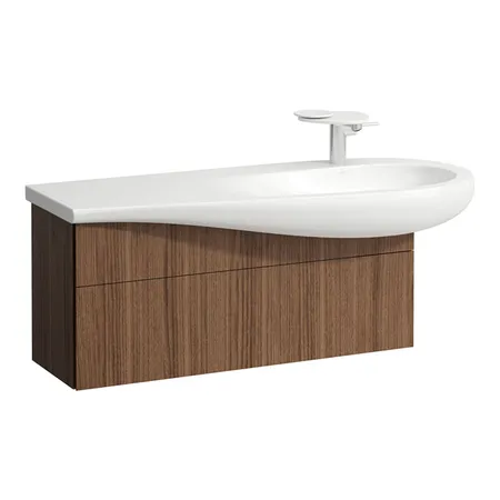 Laufen Alessi One Тумба подвесная с раковиной 120x50см, с 1 ящиком, натуральный шпон, цвет: орех