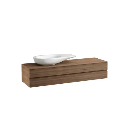 Laufen Alessi One Тумба с раковиной, 160х50х33см, с 4 выдвиж. ящиками, с сифоном, SX, подвесная, покрытие LCC, цвет: орех