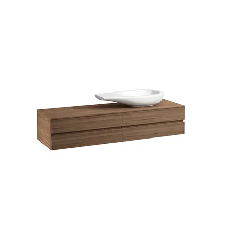 Laufen Alessi One Тумба с раковиной, 160х50х33см, с 4 выдвиж. ящиками, с сифоном, DX, подвесная, покрытие LCC, цвет: орех
