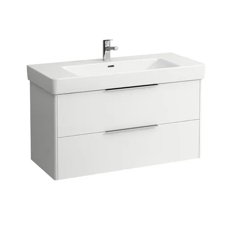 Laufen Base Тумба с раковиной 101х44х53см, 2 ящика, подвесная, цвет: белый глянцевый