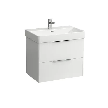 Laufen Base Тумба подвесная 70x46.5см, с раковиной, с 2 выдвиж. ящиками, цвет: белый глянцевый