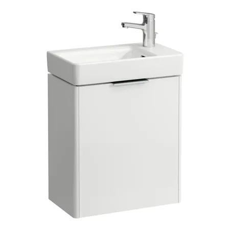 Laufen Base Тумба с раковиной, 47x26.5x53см, 1 дверца, петли справа, органайзер для ящика, цвет: белый глянцевый