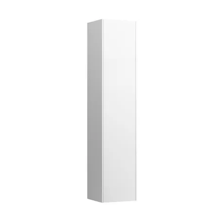 Laufen Base высокий шкаф 35x33.5x165см., 1 дверца, DX, 1 фиксированная полка, 4 стеклянные полки, дизайн совпадает с комбинированными раковинами, цвет: белый глянцевый