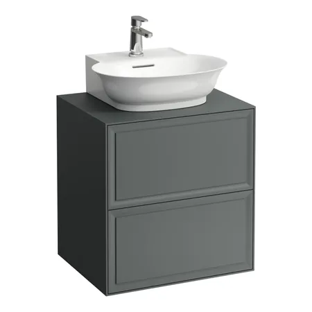 Laufen New Classic Тумба с раковиной, 57.5x45.5x60см, 2 ящика, подвесная, цвет: серый