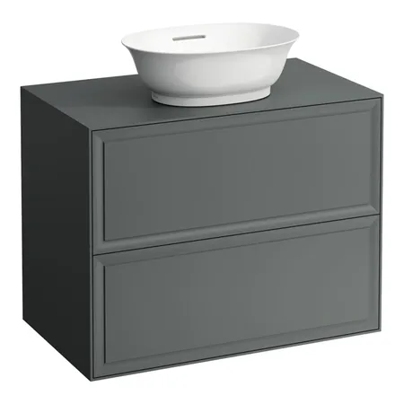 Laufen New Classic Тумба с раковиной, 77.5x45.5x60см, 2 ящика, подвесная, цвет: серый