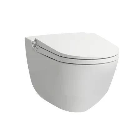 Laufen Cleanet Riva Унитаз-биде подвесной 60х39.5х40.5см, безободковый, пульт управления, с сиденьем, покрытие LCC, цвет: белый матовый