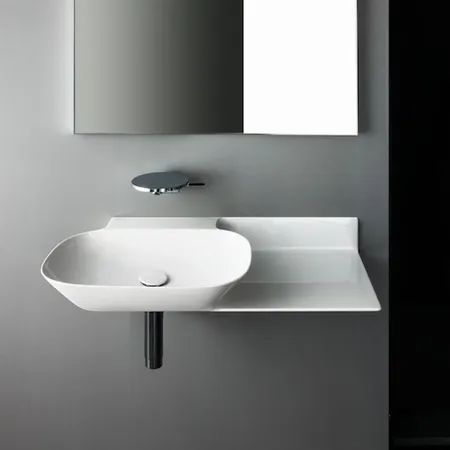 Laufen INO Раковина 90х45х12 см, без отв., полка справа, покрытие LCC, цвет: белый