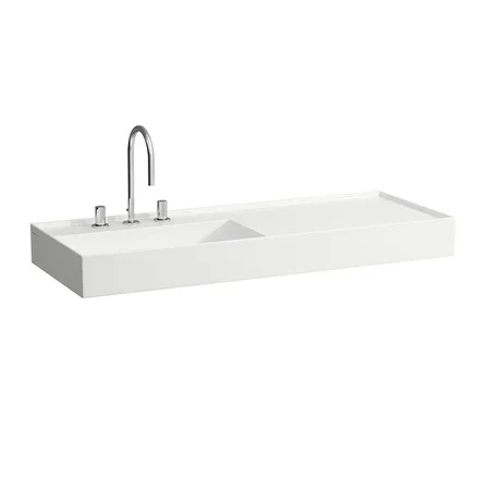 Laufen Kartell Раковина 120х46х12cм., с 3 отв., полка справа, цвет: белый