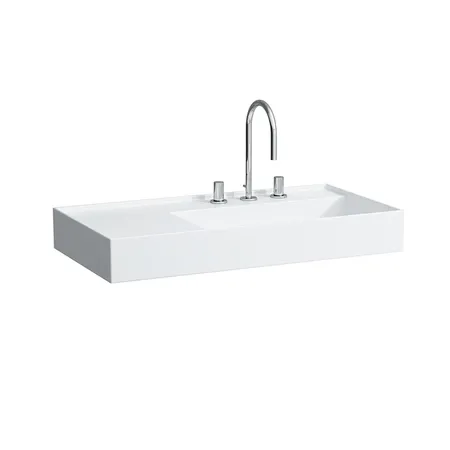 Laufen Kartell Раковина 90х46х12 см, 3 отв., без перелива, покрытие LCC, цвет: белый