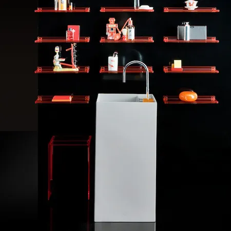 Laufen Kartell Раковина 37.5х43.5х90 см, 1 отв., напольная, без перелива, покрытие LCC, цвет: белый