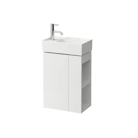 Laufen Kartell Тумба c раковиной 44х27х60см., петли слева, полка открытая справа, цвет: белый матовый