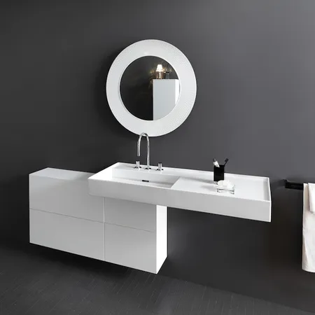 Laufen Kartell Тумба под раковину справа, 120х27х61см, с 1 дверцей и 2 створками, подвесная, покрытие LCC, цвет: белый матовый
