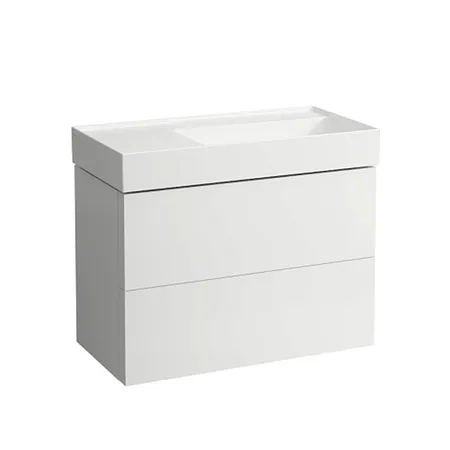 Laufen Kartell Тумба с раковиной 88x45x60см, без отв.,2 ящика, органайзер для ящика, с полочкой слева, цвет: белый матовый