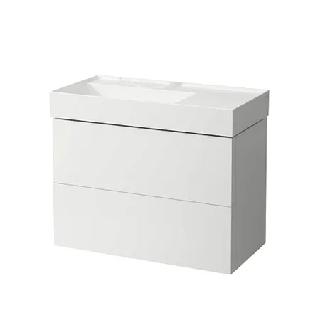 Laufen Kartell Тумба с раковиной 88x45x60см, без отв.,2 ящика, органайзер для ящика, с полочкой справа, цвет: белый матовый