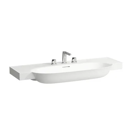 Laufen New Classic Раковина накладная 120х48х7.5см, с 3 отв., с переливом, с покрытием Clean Coat LCC, цвет: белый