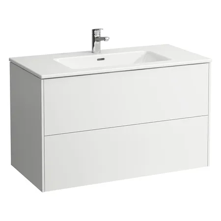 Laufen Pro S Тумба с раковиной 100х50х61см, с 1 отв., с 2 ящиками, с механизмом push-and-pull, подвесная, цвет: белый глянцевый