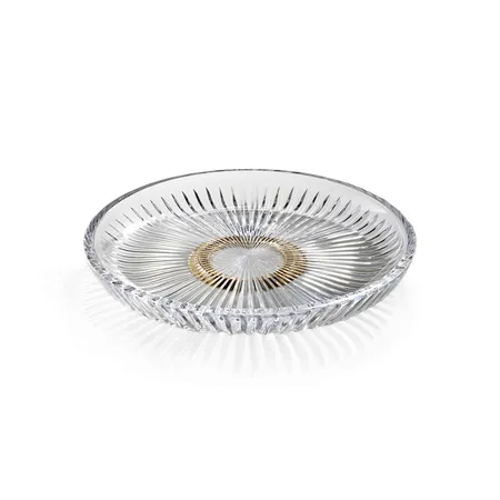 3SC Elegance Лоток настольный d22хh2,5 см, цвет: прозрачный хрусталь/латунь сатинированная матовая