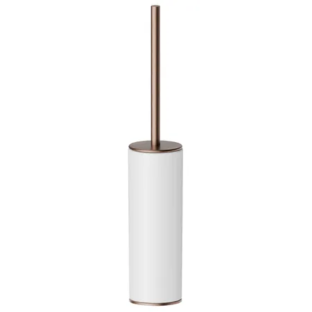 Newform Accessori tondi Туалетный ерш, напольный, белая керамика, цвет: PVD brushed copper bronze