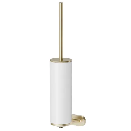 Newform Accessori tondi Туалетный ерш, подвесной, белая керамика, цвет: PVD brushed gold