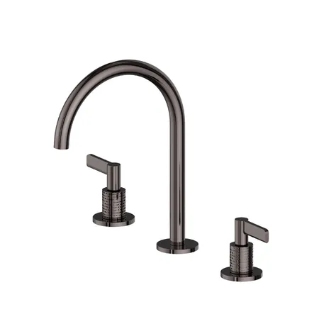 Newform Blink Chic Luxury Смеситель для раковины, 3 отв., средний, цвет: PVD gun metal